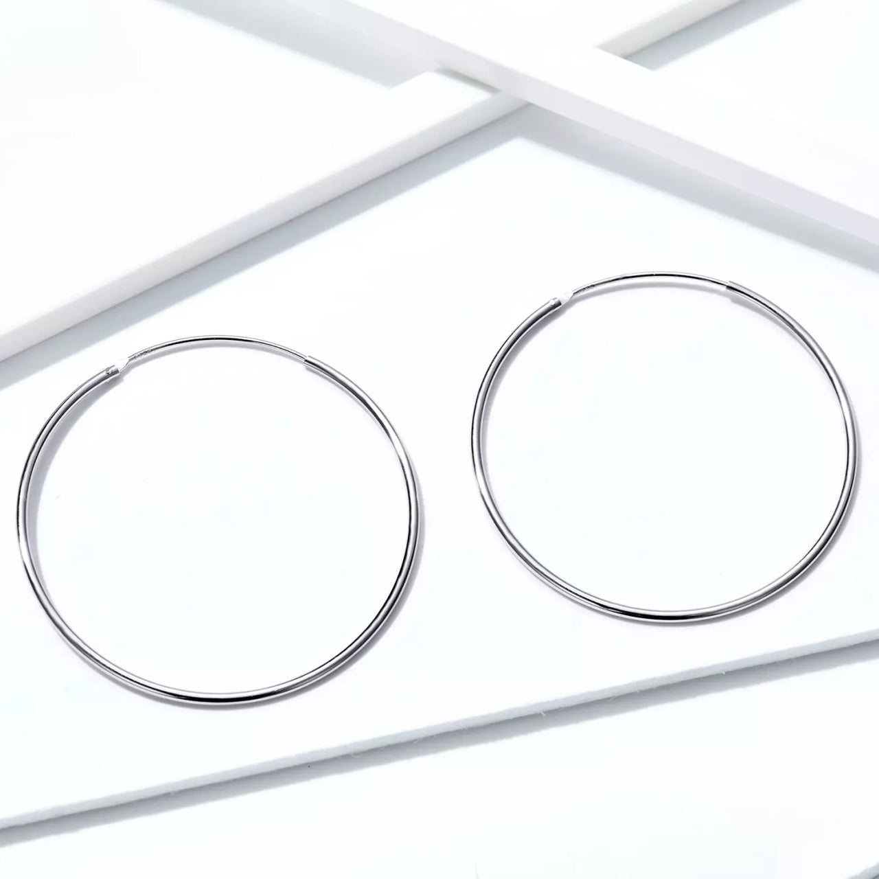 Cercei din argint Big Silver Hoops, Argint 925, Pentru Femei 1.70g