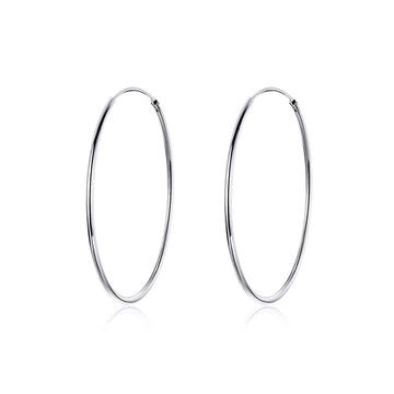 Cercei din argint Big Silver Hoops, Argint 925, Pentru Femei 1.70g