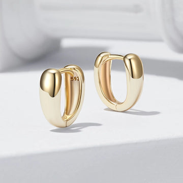 Cercei din argint Big Simple Gold, Argint 925, Pentru Femei