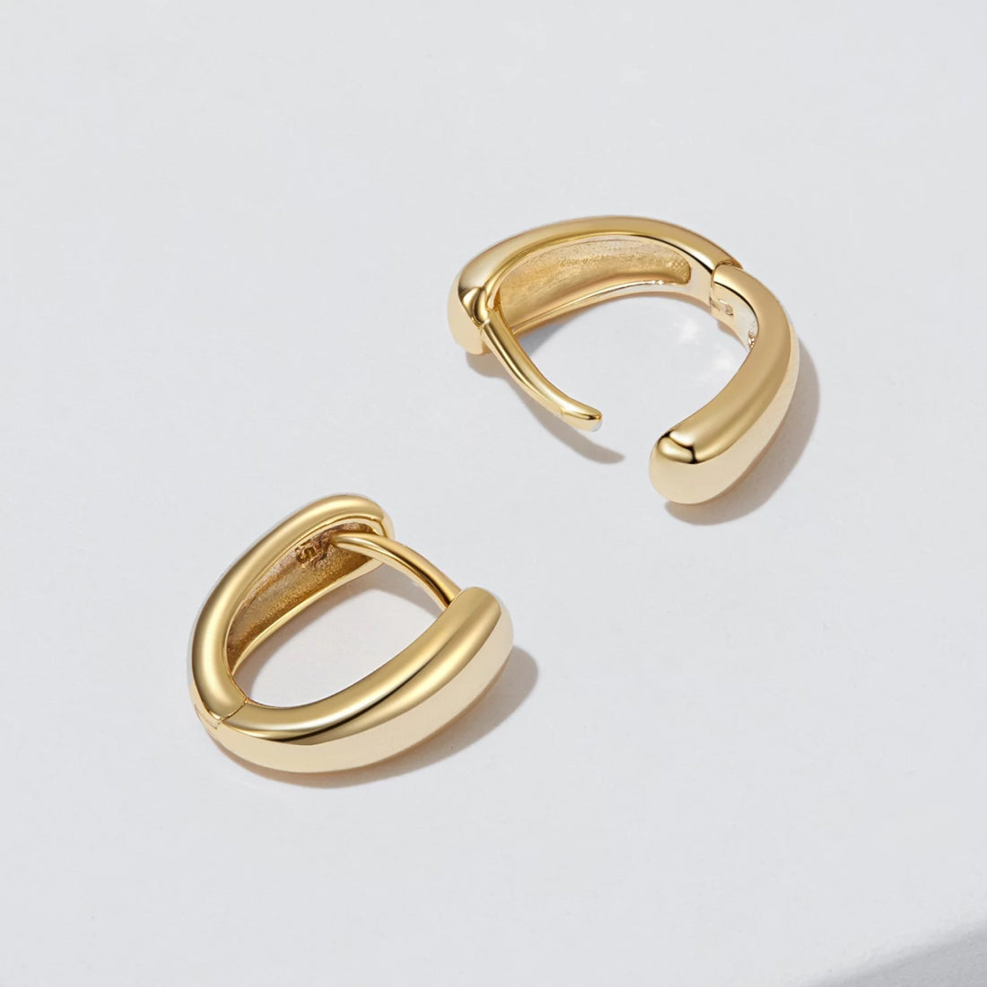 Cercei din argint Big Simple Gold, Argint 925, Pentru Femei