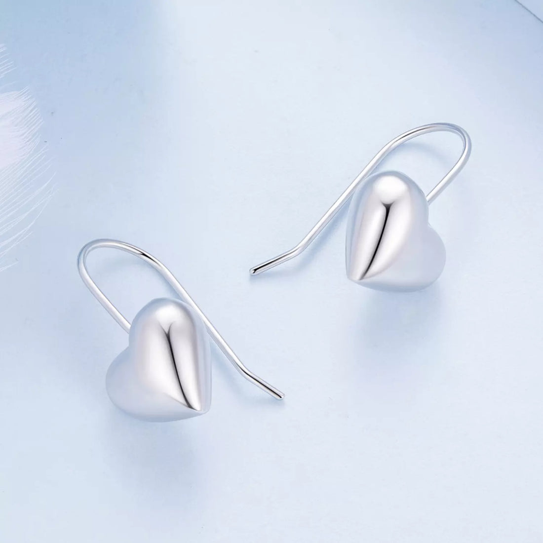 Cercei din argint Big Simple Heart, Argint 925, Pentru Femei