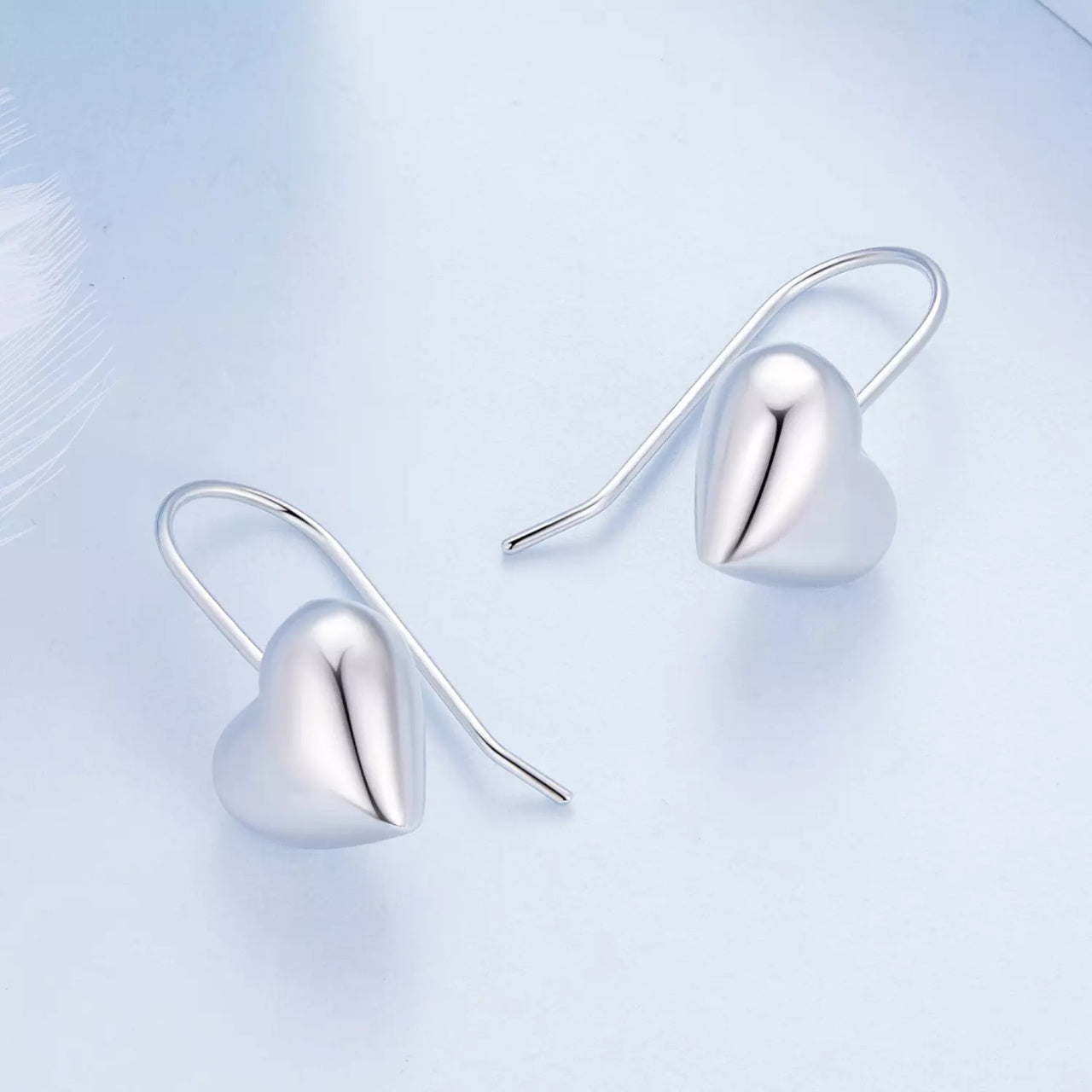 Cercei din argint Big Simple Heart, Argint 925, Pentru Femei