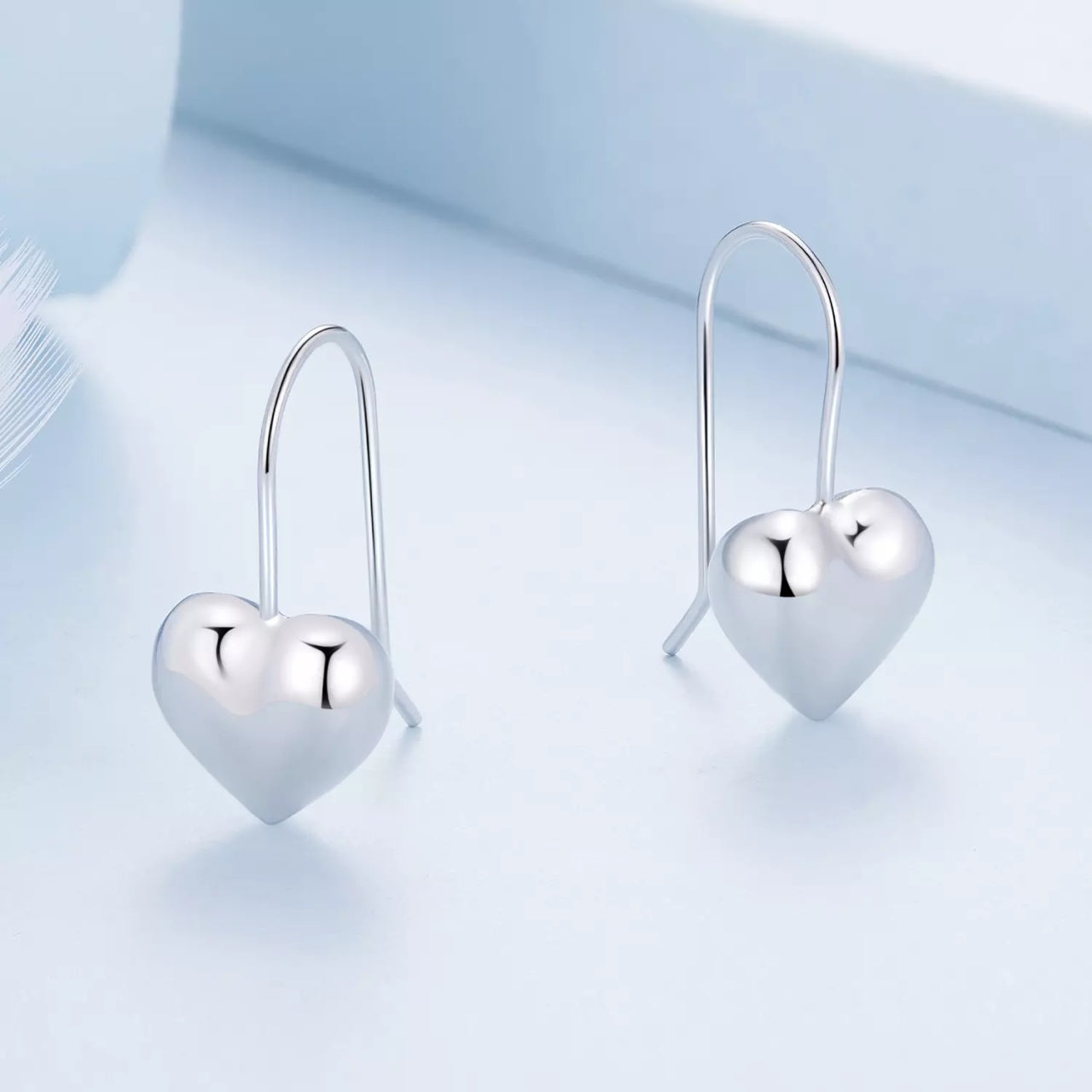 Cercei din argint Big Simple Heart, Argint 925, Pentru Femei