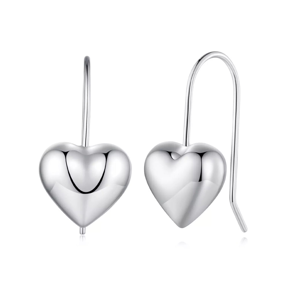 Cercei din argint Big Simple Heart, Argint 925, Pentru Femei