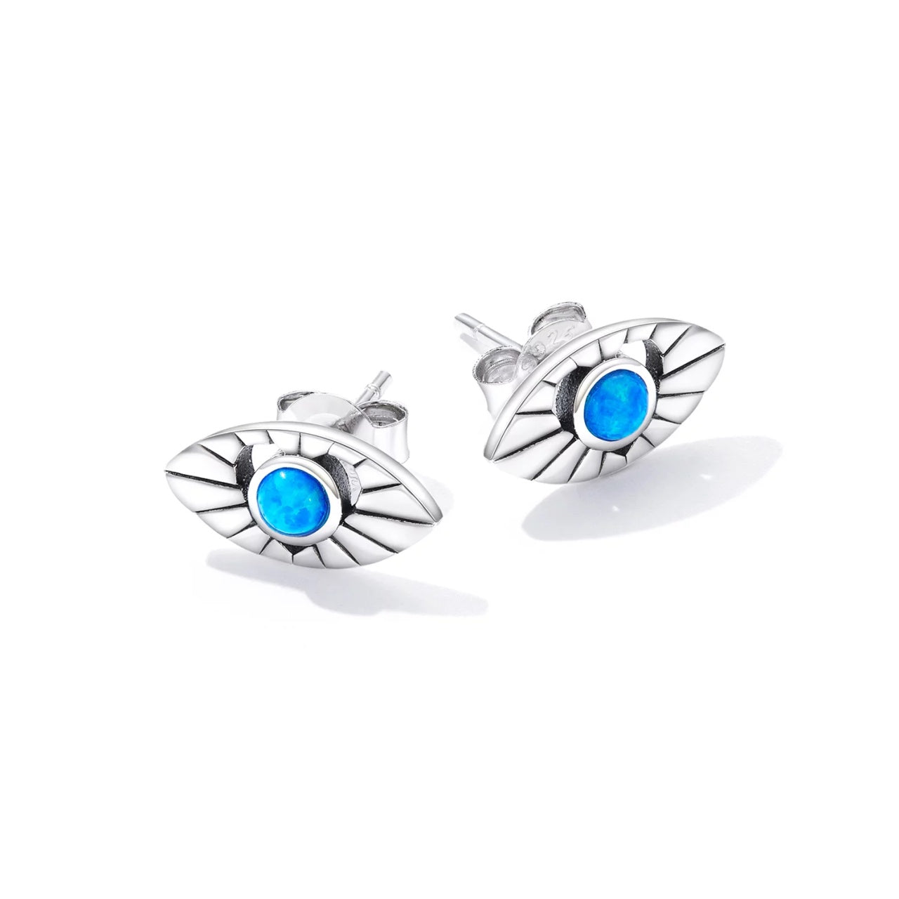 Cercei din argint Blue Evil Eyes, Argint 925, Pentru Femei