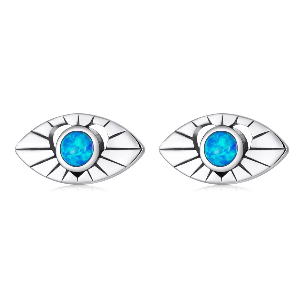 Cercei din argint Blue Evil Eyes, Argint 925, Pentru Femei