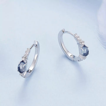 Cercei din argint Blue Gem, Argint 925, Pentru Femei