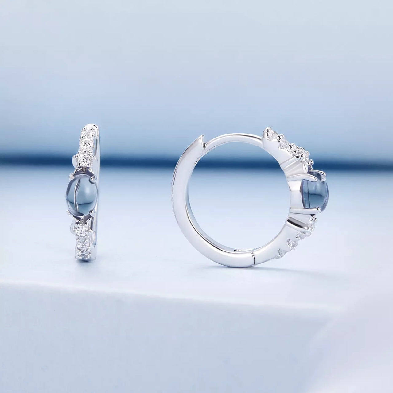 Cercei din argint Blue Gem, Argint 925, Pentru Femei