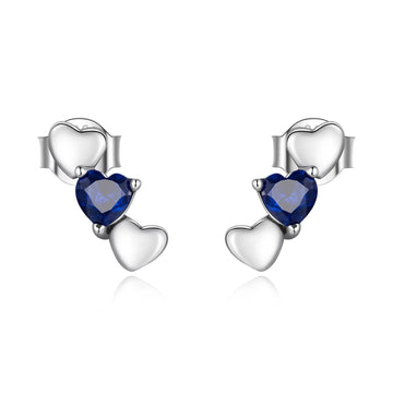Cercei din argint Blue Love Crystal, Argint 925, Pentru Femei