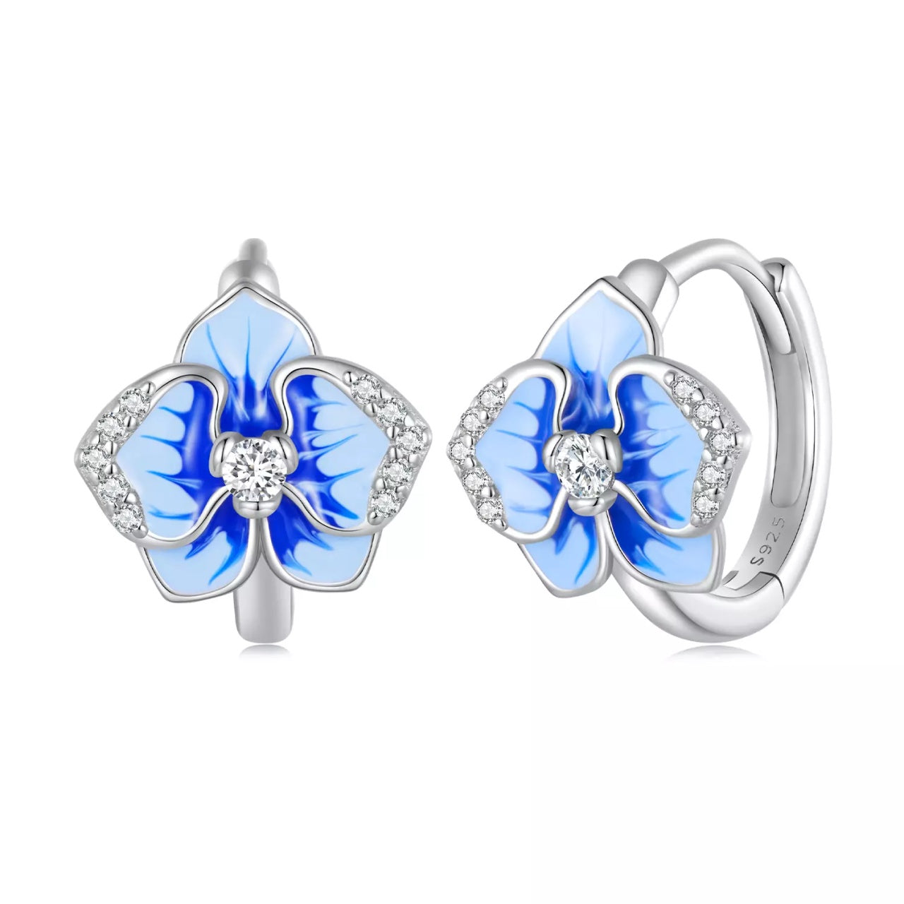 Cercei din argint Blue Petunia, Argint 925, Pentru Femei