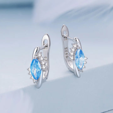 Cercei din argint Blue Splash, Argint 925, Pentru Femei