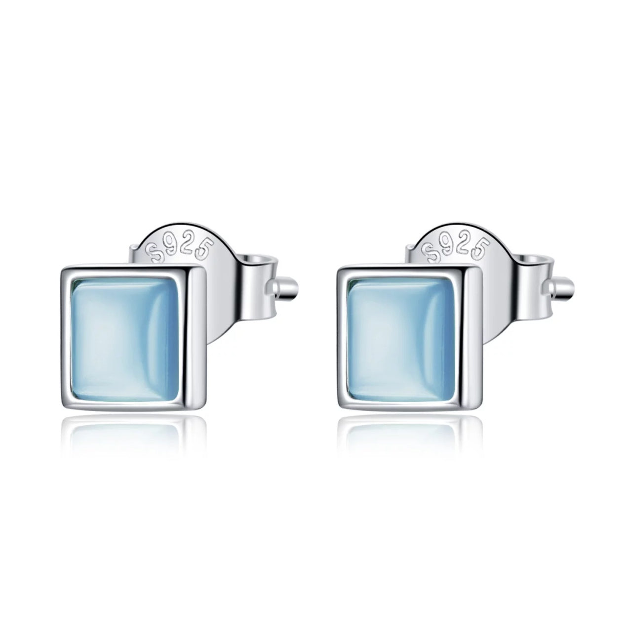 Cercei din argint Blue Squares, Argint 925, Pentru Femei
