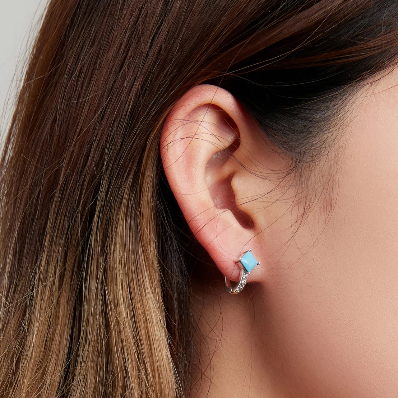Cercei din argint Blue Top Rhombe, Argint 925, Pentru Femei