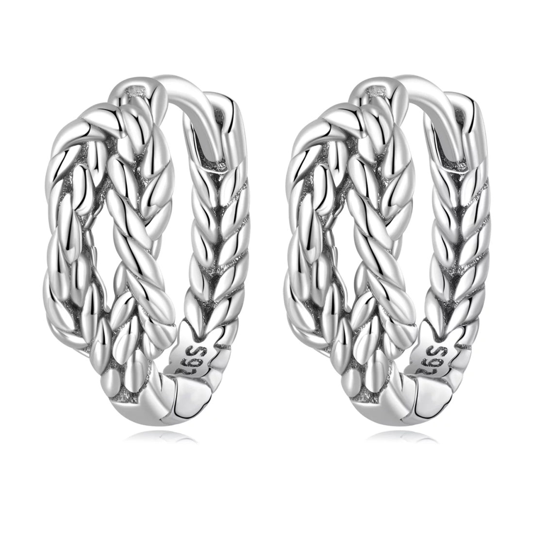 Cercei din argint Braided Rope, Argint 925, Pentru Femei 1.51g