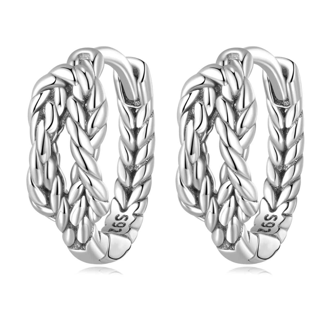 Cercei din argint Braided Rope, Argint 925, Pentru Femei 1.51g