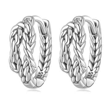Cercei din argint Braided Rope, Argint 925, Pentru Femei 1.51g
