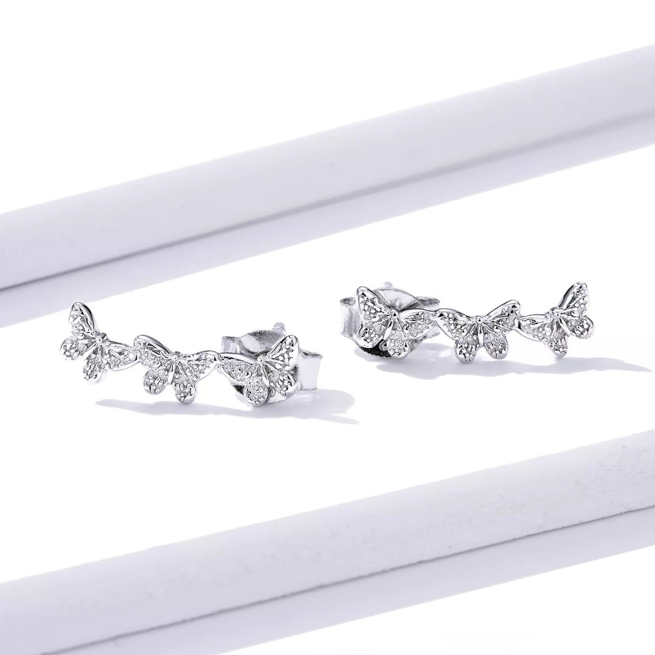 Cercei din argint Butterfly Trio, Argint 925, Pentru Femei