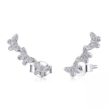 Cercei din argint Butterfly Trio, Argint 925, Pentru Femei