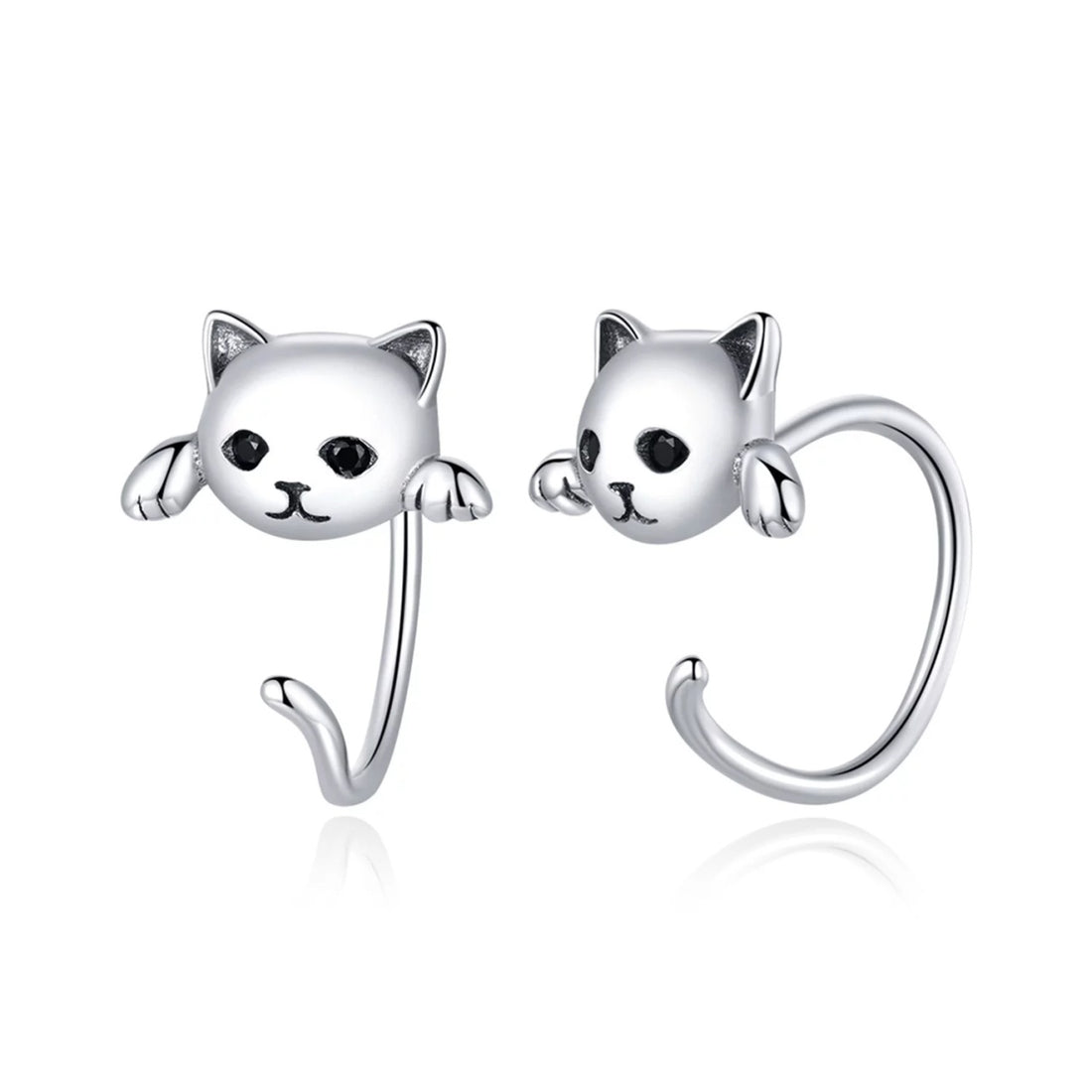 Cercei din argint Cats Cuffs, Argint 925, Pentru Femei 1.31g