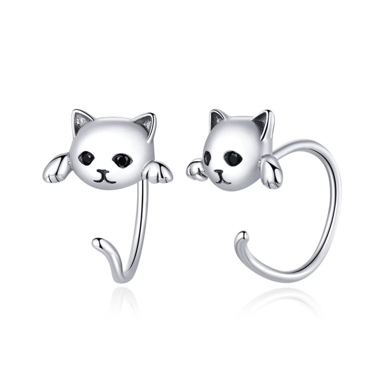 Cercei din argint Cats Cuffs, Argint 925, Pentru Femei 1.31g