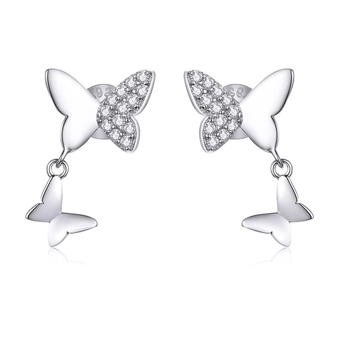 Cercei din argint Chain Butterflies, Argint 925, Pentru Femei