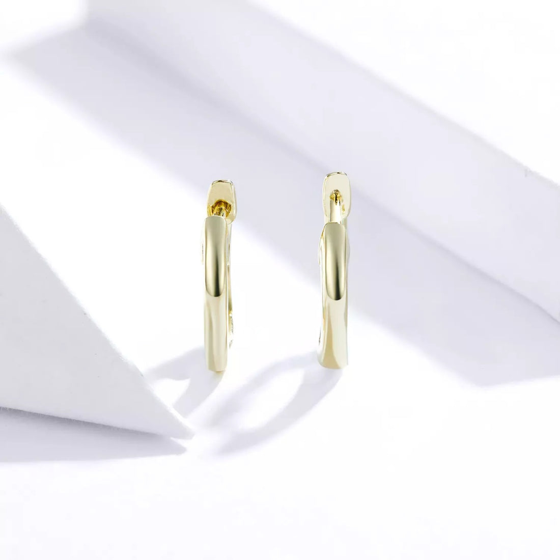 Cercei din argint Classic Small Hoops golden, Argint 925, Pentru Femei