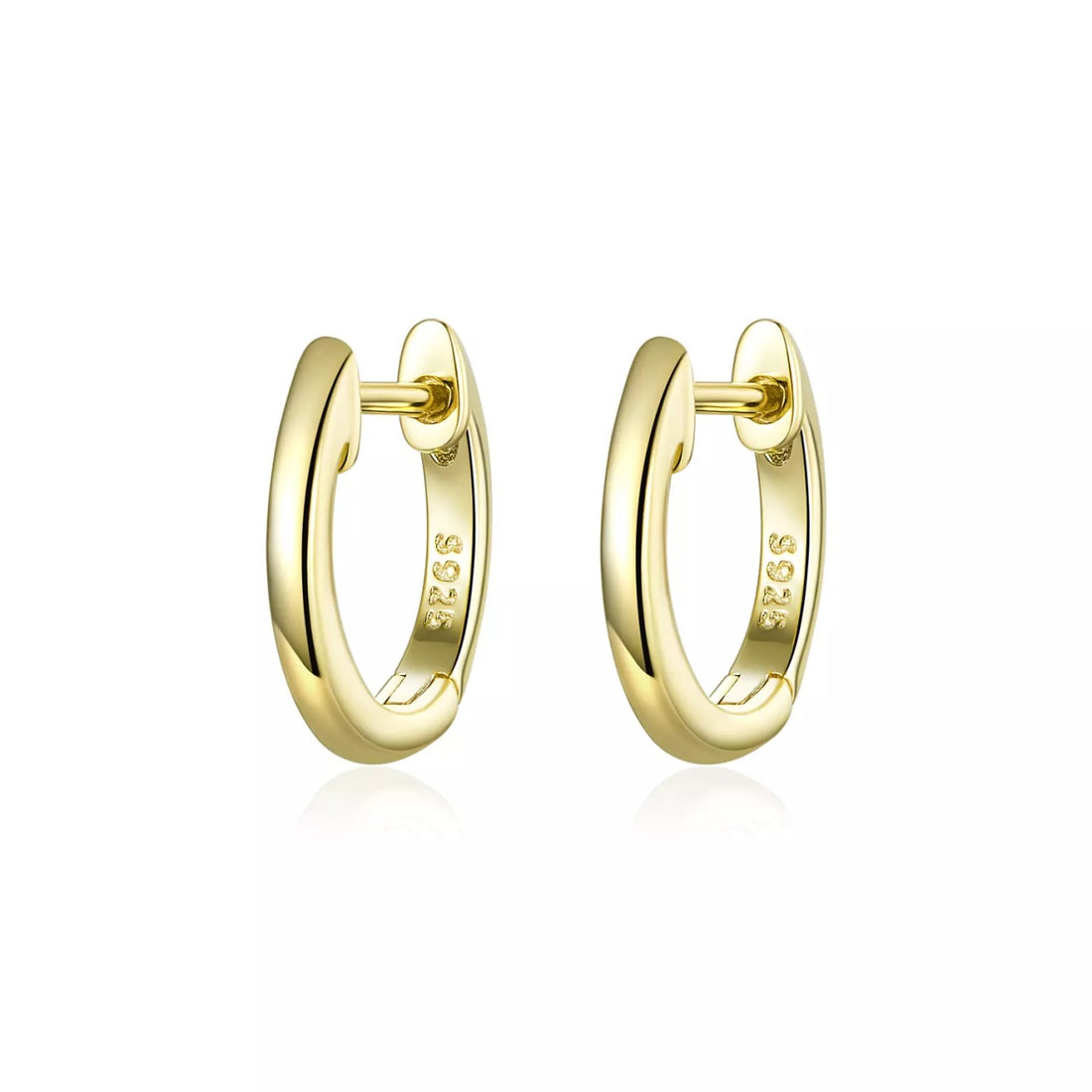 Cercei din argint Classic Small Hoops golden, Argint 925, Pentru Femei