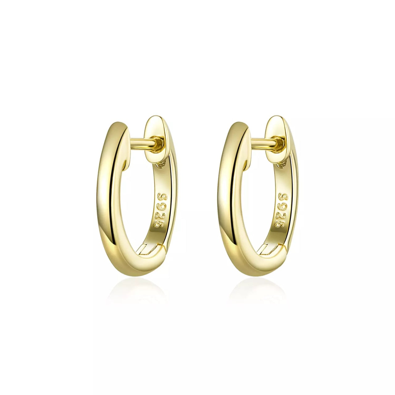 Cercei din argint Classic Small Hoops golden, Argint 925, Pentru Femei