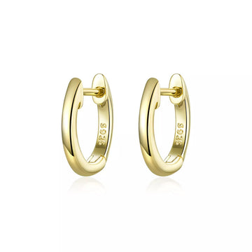 Cercei din argint Classic Small Hoops golden, Argint 925, Pentru Femei