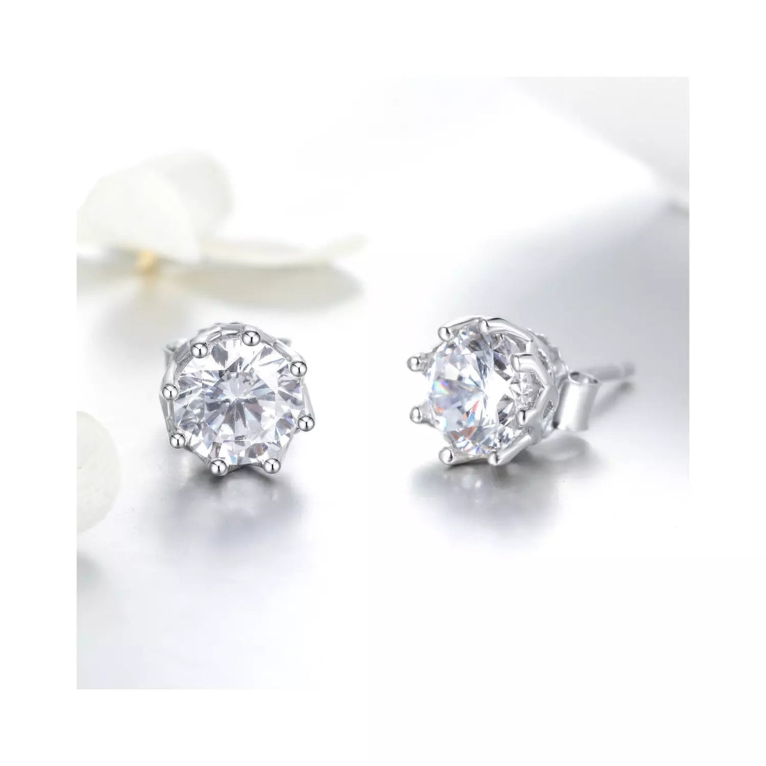 Cercei din argint Clear Classic Studs, Argint 925, Pentru Femei