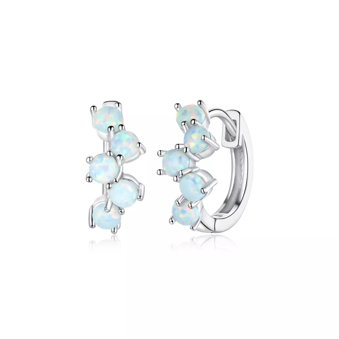 Cercei din argint Color Crystals Hoops, Argint 925, Pentru Femei