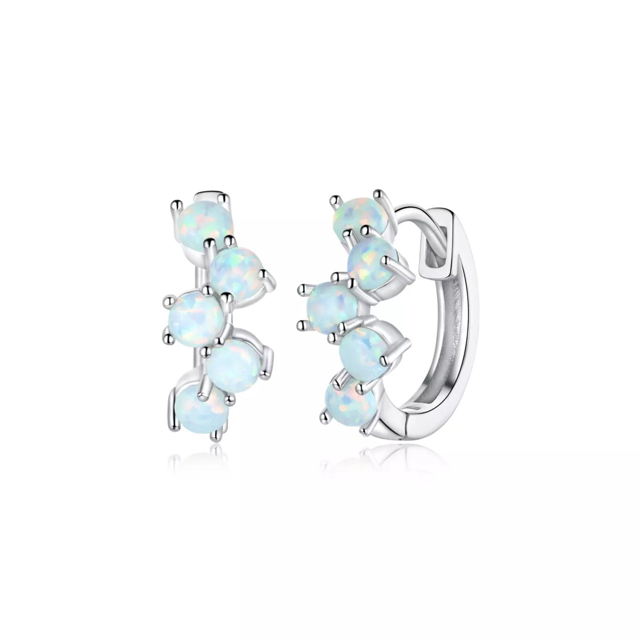 Cercei din argint Color Crystals Hoops, Argint 925, Pentru Femei