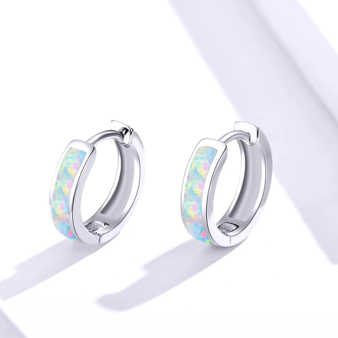 Cercei din argint Color Hoops, Argint 925, Pentru Femei
