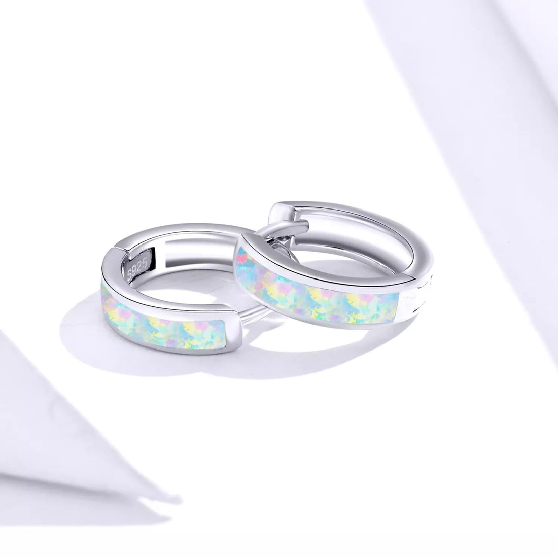 Cercei din argint Color Hoops, Argint 925, Pentru Femei