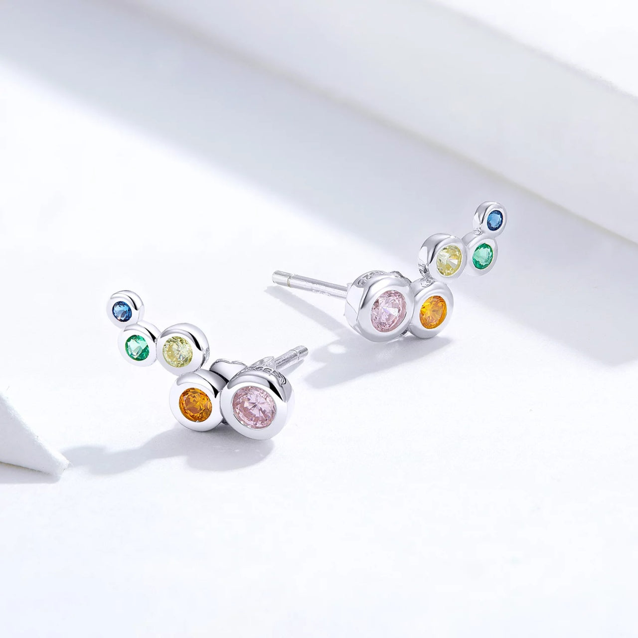 Cercei din argint Colored Dots, Argint 925, Pentru Femei