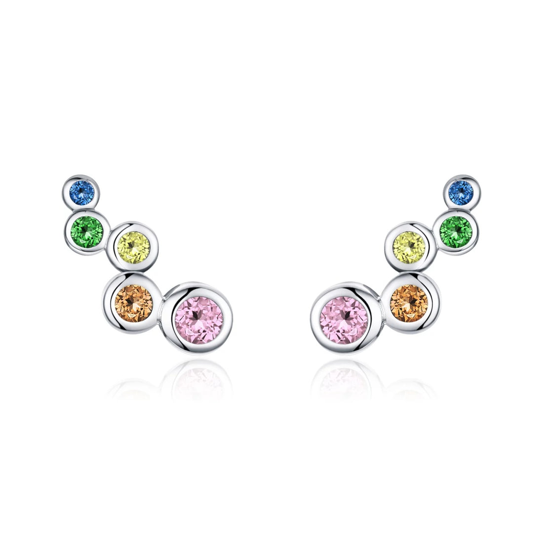 Cercei din argint Colored Dots, Argint 925, Pentru Femei