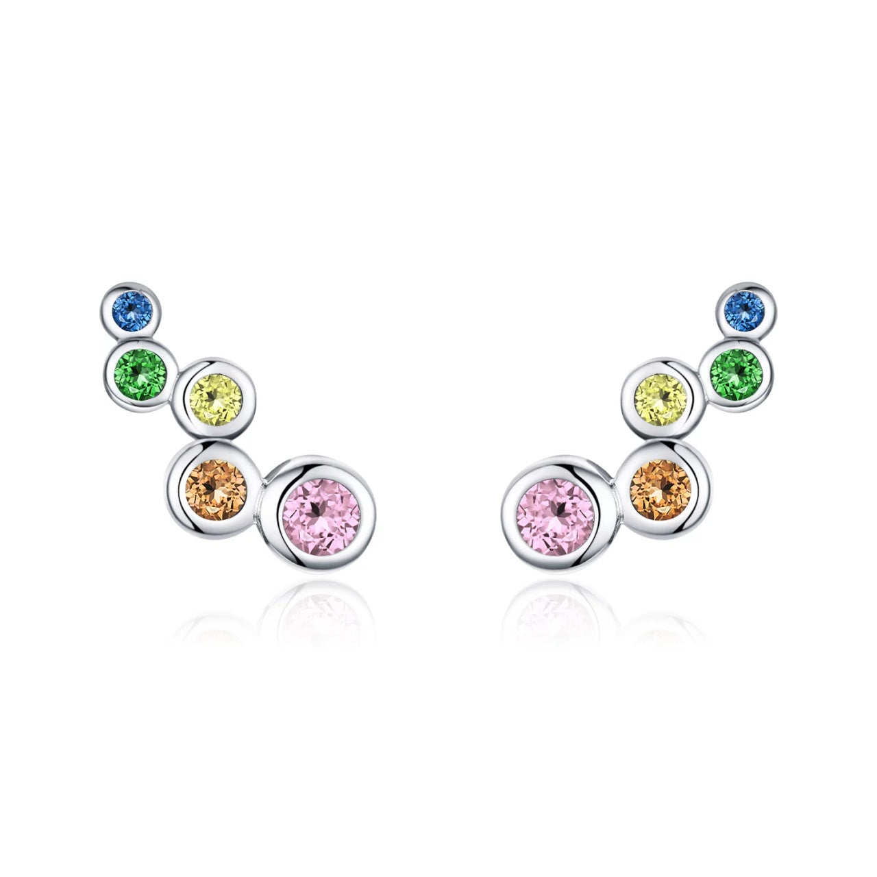 Cercei din argint Colored Dots, Argint 925, Pentru Femei