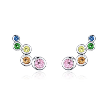 Cercei din argint Colored Dots, Argint 925, Pentru Femei