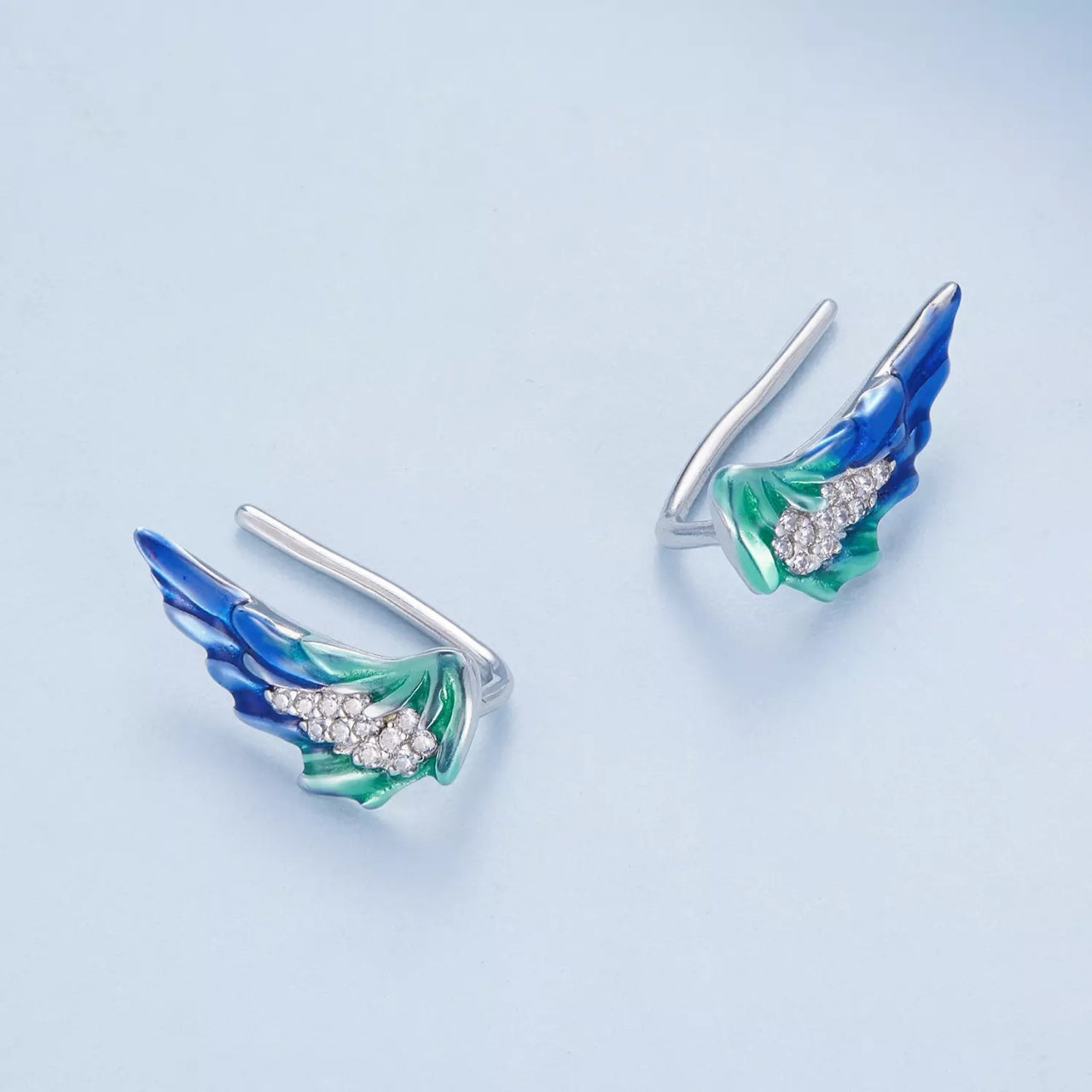 Cercei din argint Colorful Divine Wings, Argint 925, Pentru Femei