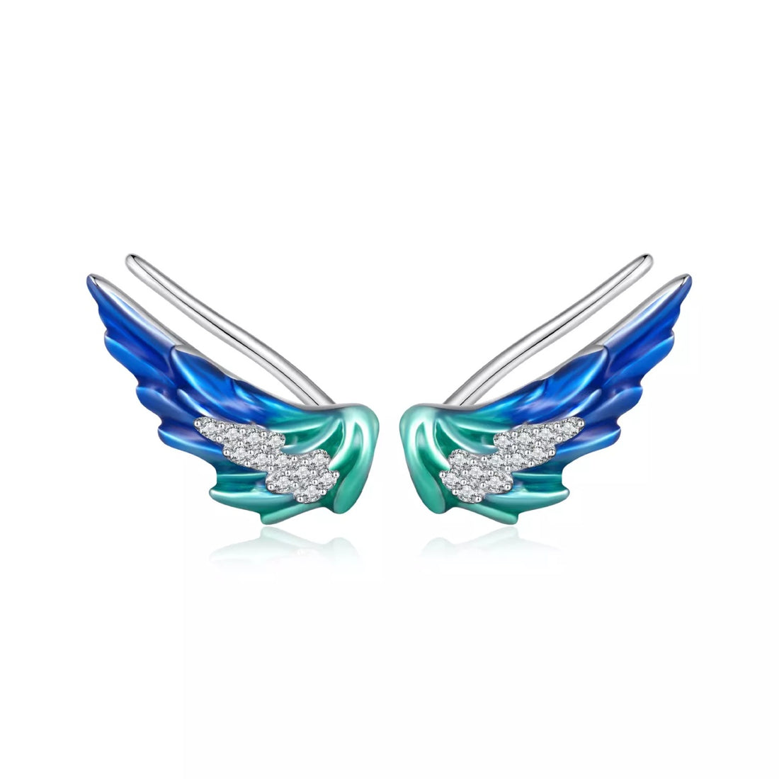 Cercei din argint Colorful Divine Wings, Argint 925, Pentru Femei