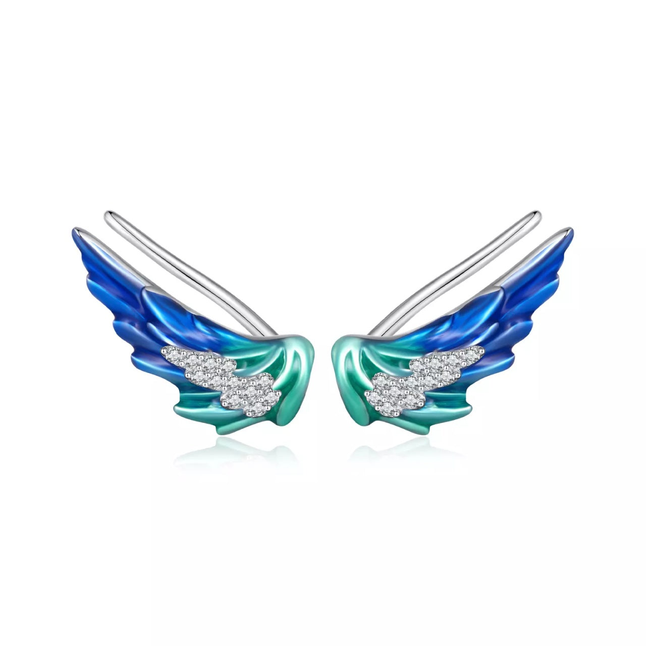 Cercei din argint Colorful Divine Wings, Argint 925, Pentru Femei