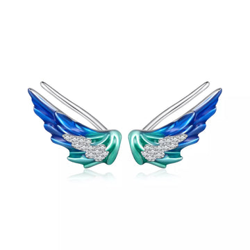 Cercei din argint Colorful Divine Wings, Argint 925, Pentru Femei