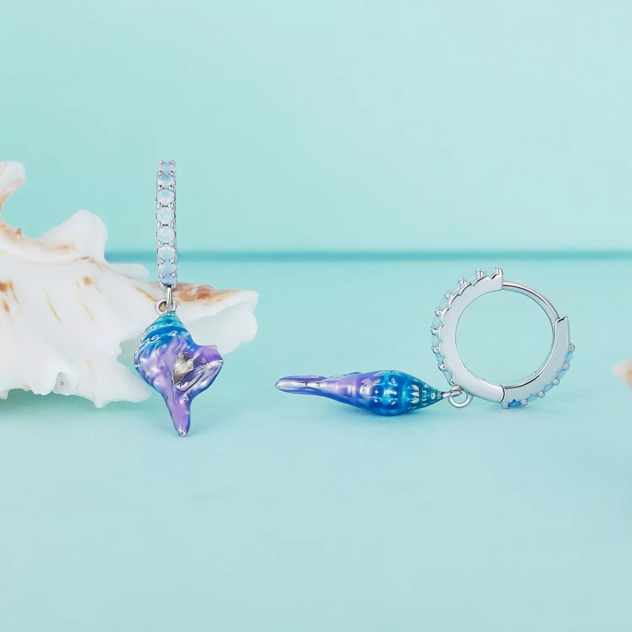Cercei din argint Colorful Sea Snails, Argint 925, Pentru Femei