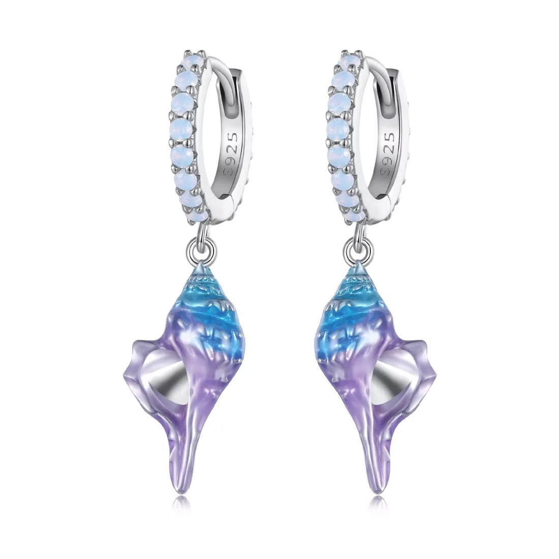 Cercei din argint Colorful Sea Snails, Argint 925, Pentru Femei