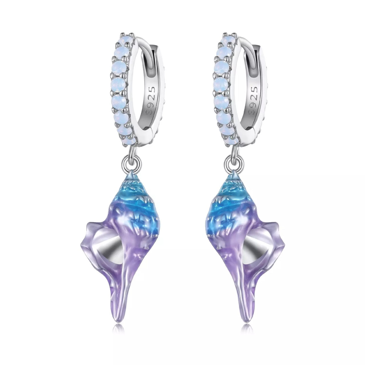 Cercei din argint Colorful Sea Snails, Argint 925, Pentru Femei