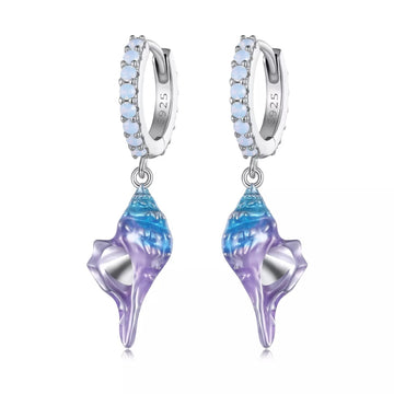 Cercei din argint Colorful Sea Snails, Argint 925, Pentru Femei