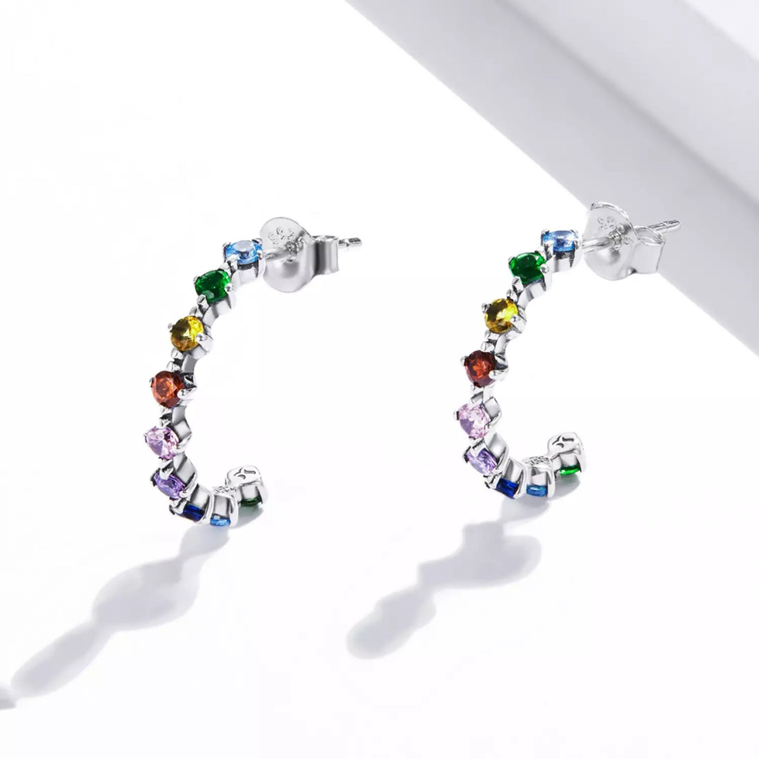 Cercei din argint Colorful Stones, Argint 925, Pentru Femei