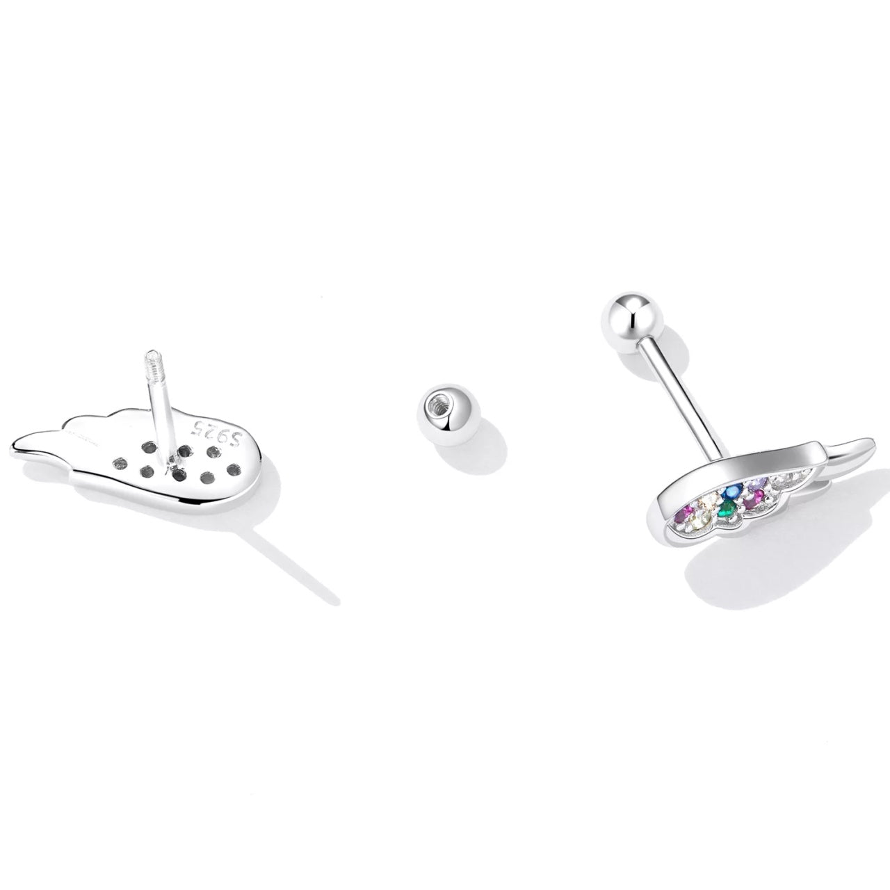 Cercei din argint Colorful Wings, Argint 925, Pentru Femei