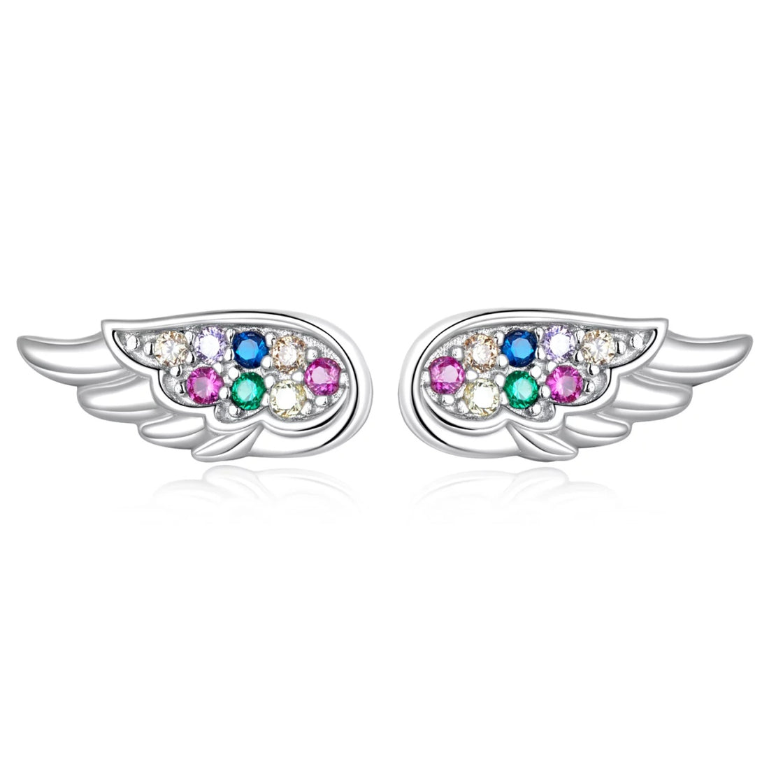 Cercei din argint Colorful Wings, Argint 925, Pentru Femei