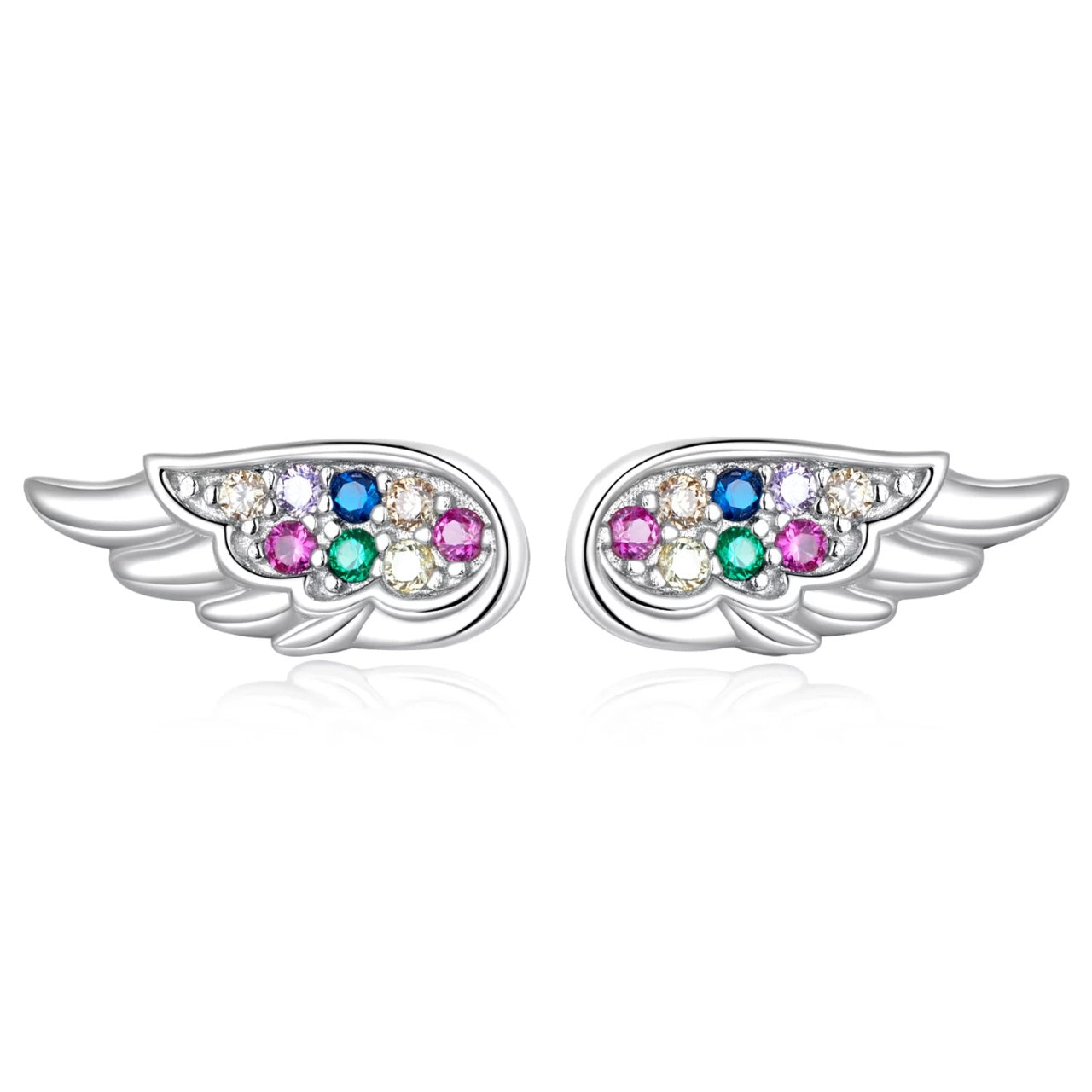 Cercei din argint Colorful Wings, Argint 925, Pentru Femei